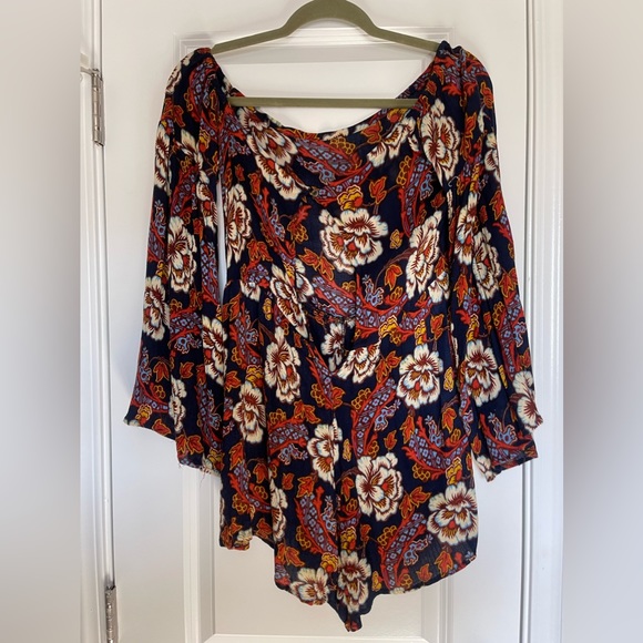 Our From Under Floral Off the Shoulder Romper - Picture 3 of 4